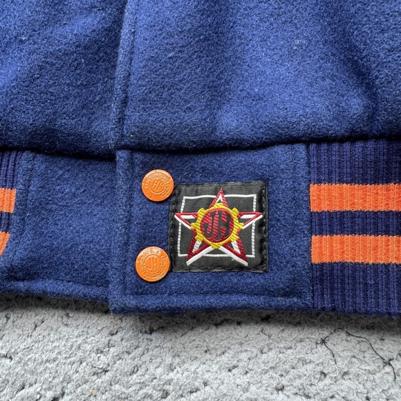 Detroit Tigers Jacket Mens 6XL Blue MLB Baseball Wool Leather JH Design USA - Picture 5 of 16